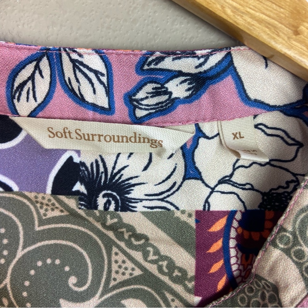 Soft Surroundings Patchwork Print Tunic Floral Pi… - image 3